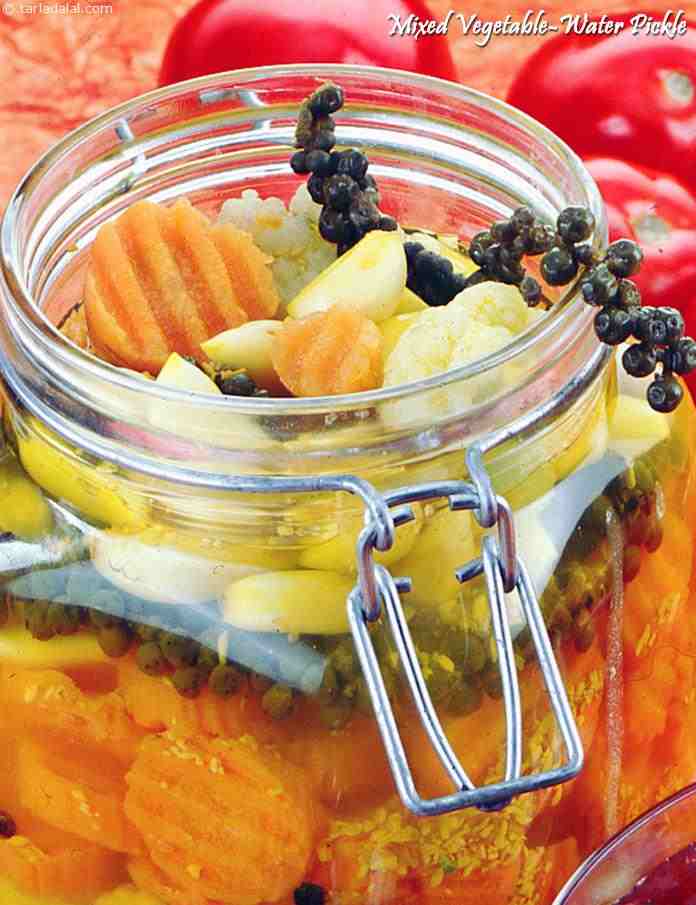 Mixed Vegetable-water Pickle recipe, Achaar Recipes | Paratha Recipes