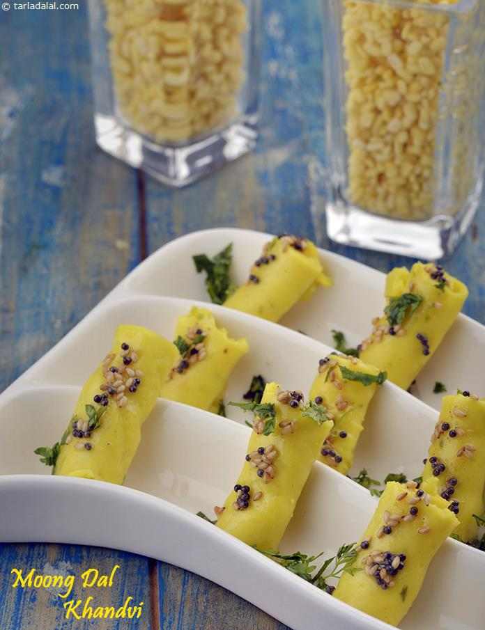 Moong Dal Khandvi recipe, Indian Microwave Recipes