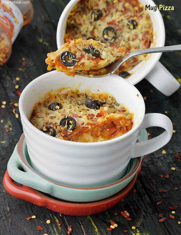 Mug Pizza, Quick Microwave Veg Mug Pizza