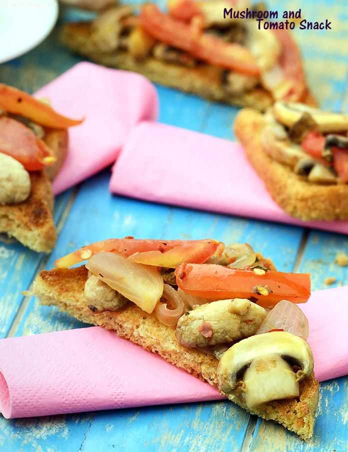 Mushroom and Tomato Snack recipe