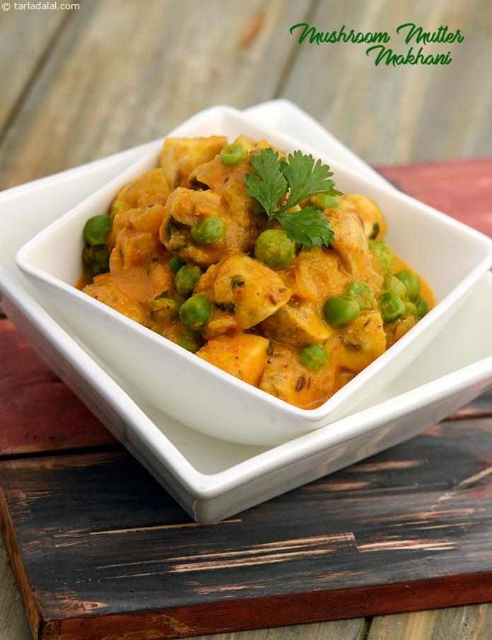 Mushroom Mutter Makhani ( Microwave Recipe )
