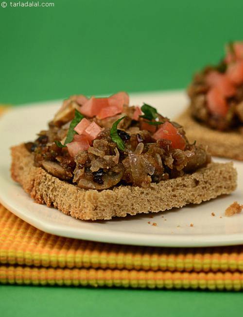 Mushroom Oregano Open Toast Sandwich recipe, Sandwich Recipes