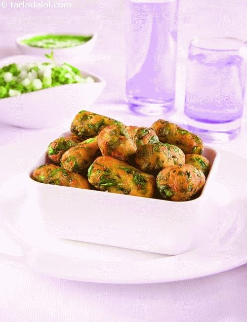 Nadier Palak Tikki ( Kebabs and Tikkis Recipes)