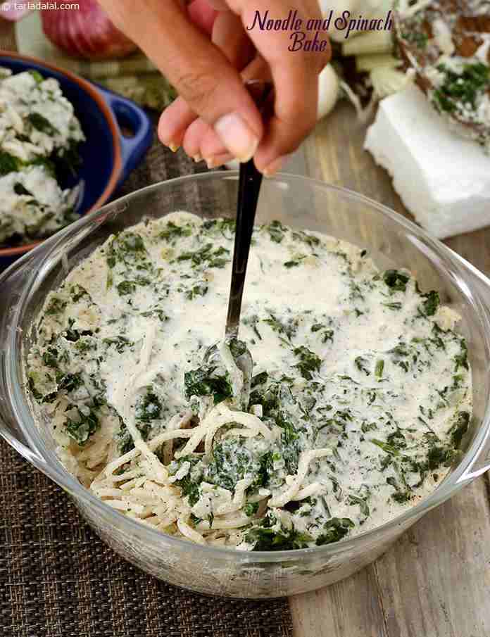 Noodle and Spinach Bake