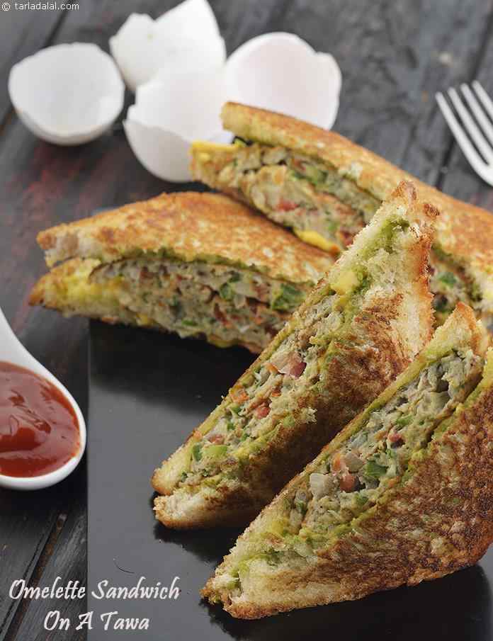 Omelette Sandwich On A Tawa recipe