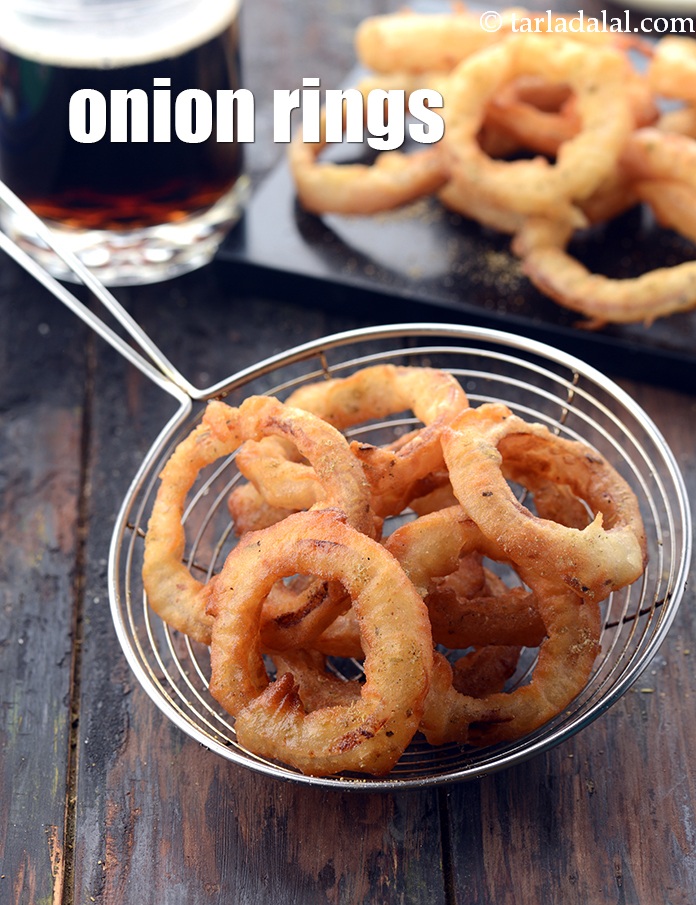 अनियन रिंग्स रेसिपी | ओनियन रिंग्स | कुरकुरे प्याज के रिंग | onion rings in hindi