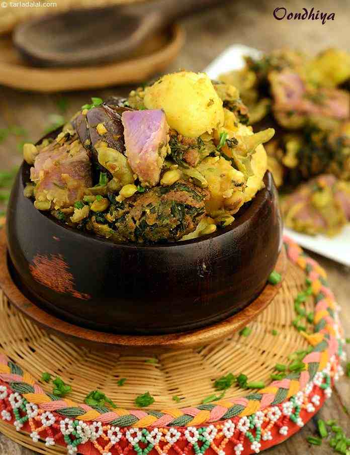pressure cooker undhiya recipe | surti undhiyu in pressure cooker |