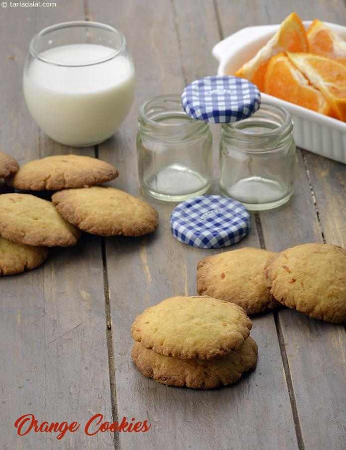 Orange Cookies, Eggless  Orange Cookies recipe