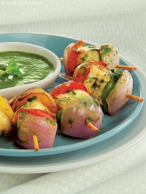 Pahadi Paneer Tikkas ( Entertaining ) recipe, Party Recipes, Entertaining Recipes