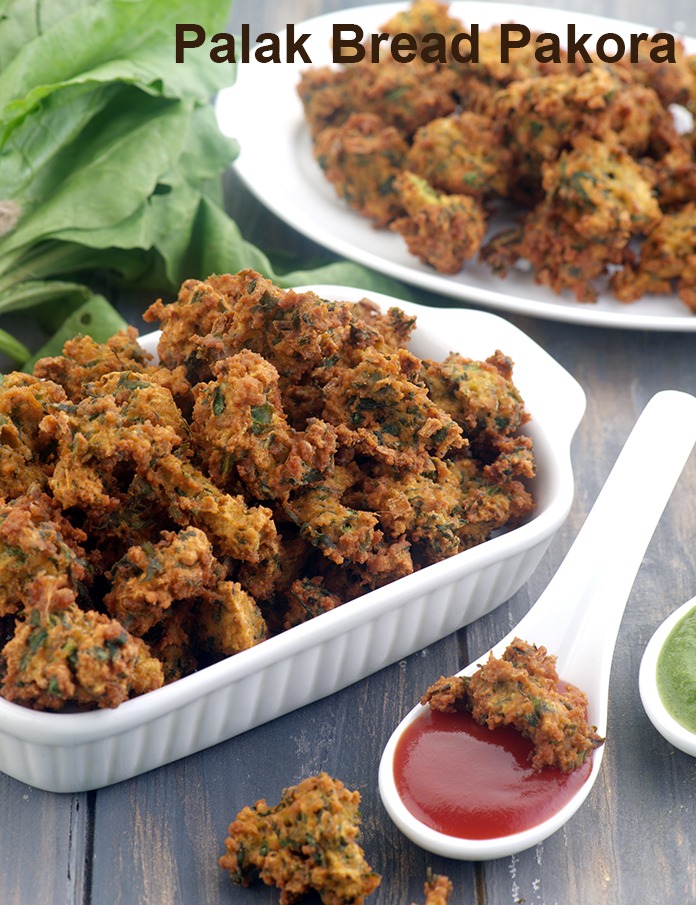palak bread pakora recipe | instant palak vada | Indian bread spinach cutlets | palak bread pakoda tea time snack |