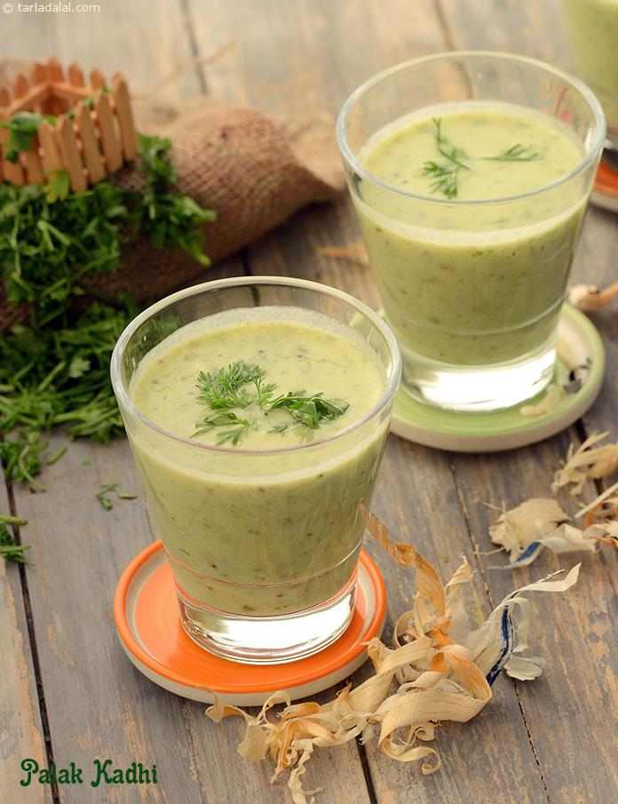 Palak Kadhi recipe, Tarla Dalal