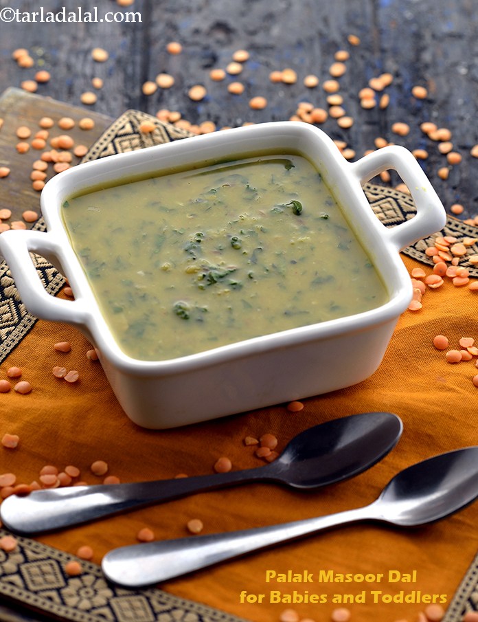 palak masoor dal for Babies and Toddlers | spinach masoor dal for babies |