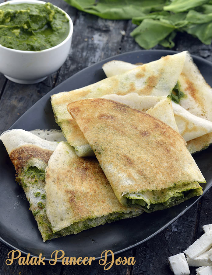 palak paneer dosa recipe | paneer palak dosa | Mumbai roadside paneer palak dosa |