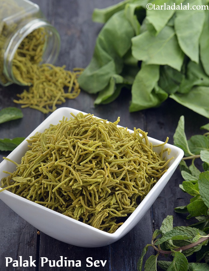 पालक पुदीना सेव रेसिपी | पालक सेव | palak pudina sev in hindi 