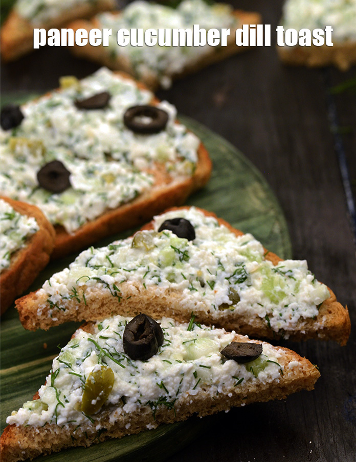 पनीर, कुकुम्बर एण्ड दिल टोस्ट रेसिपी, Paneer, Cucumber and Dill Toast Recipe In Hindi