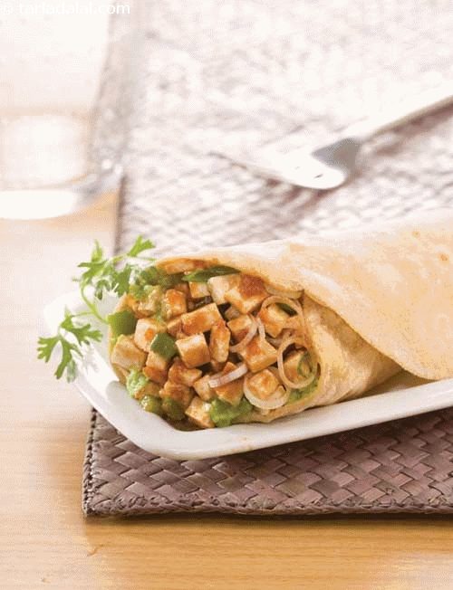 Paneer Khurchan Roll (  Wraps and Rolls) recipe
