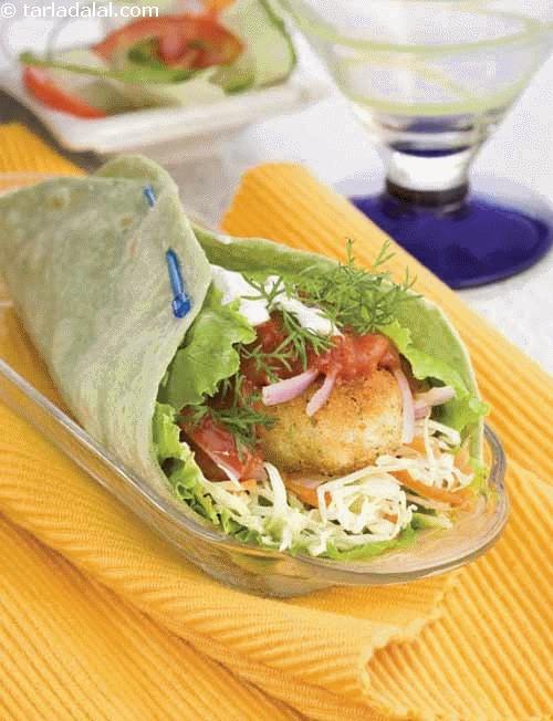Paneer Tikki Salsa Wrap, Indian Wrap