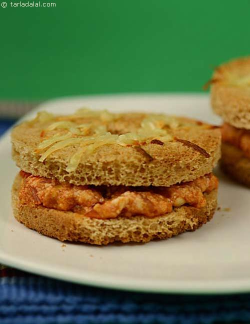Paneer and Capsicum Discs recipe, Sandwich Recipes