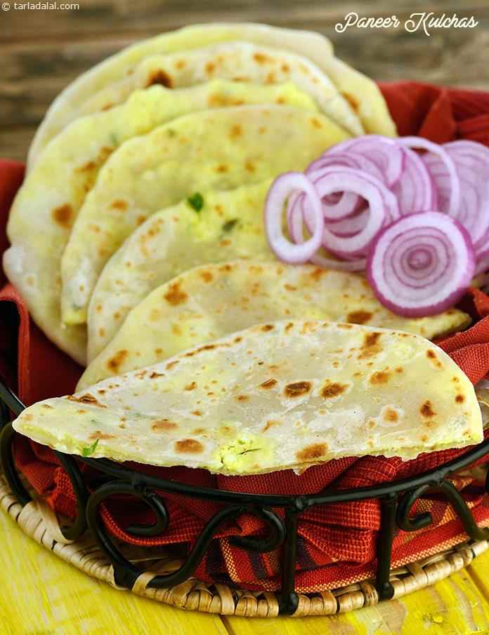 Paneer Kulchas,  Paneer Kulcha Made with Yeast recipe