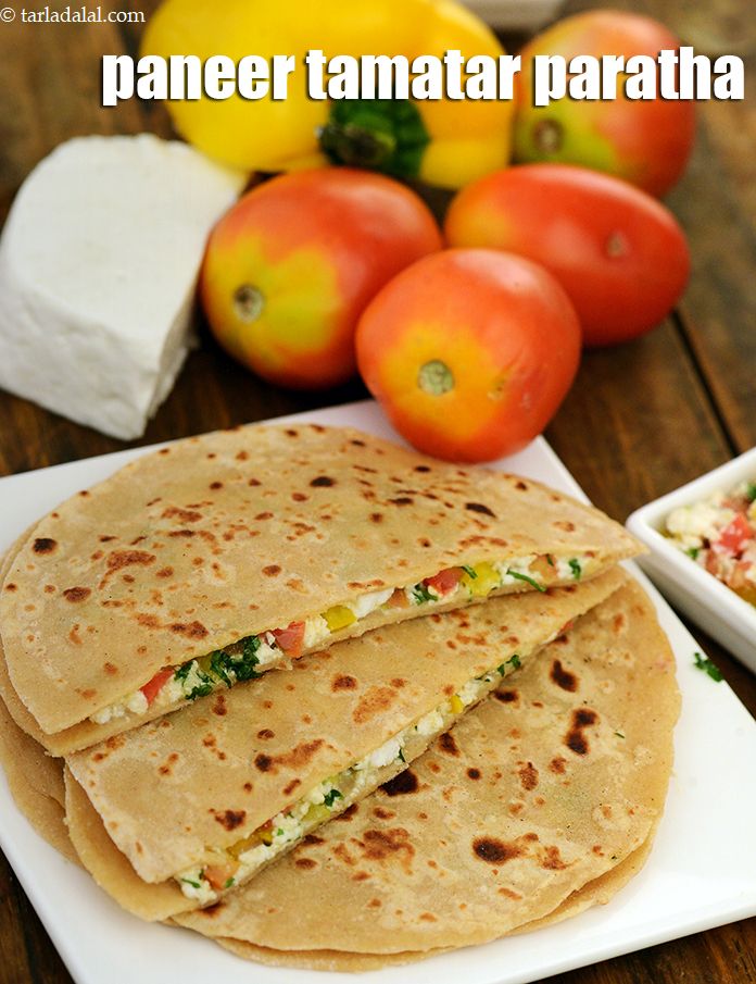 paneer tamatar paratha recipe | healthy tomato paneer paratha | stuffed tomato paratha |