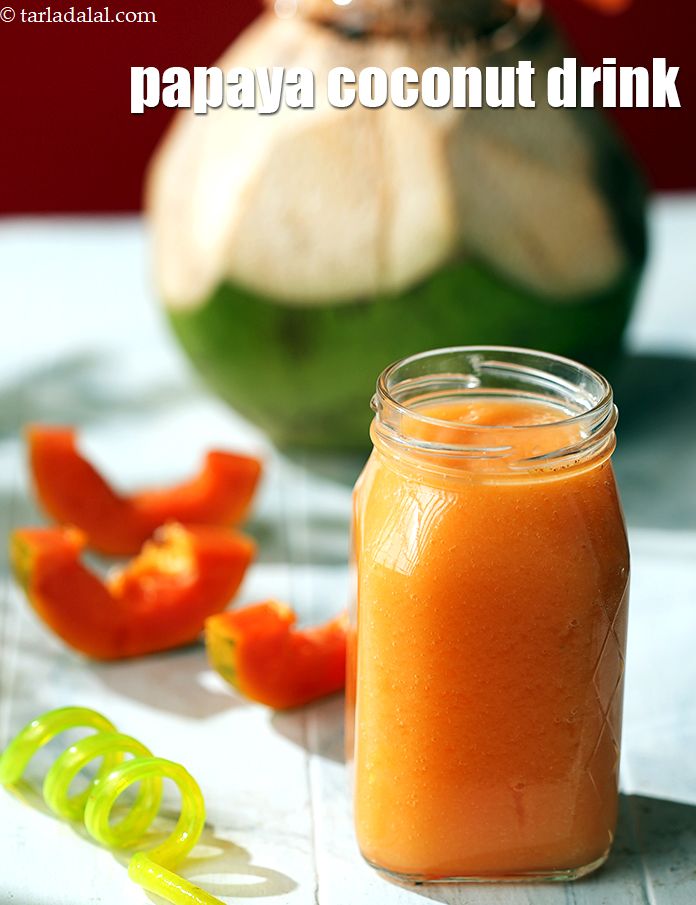 papaya coconut drink recipe | Indian coconut papaya summer drink | healthy papaya coconut drink | 