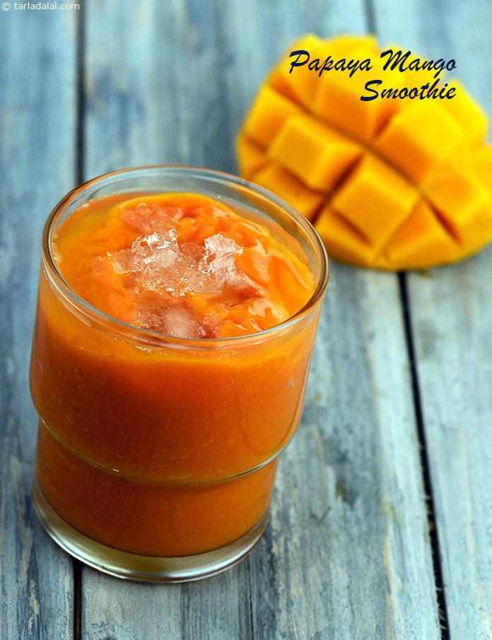 papaya mango smoothie recipe | Indian mango papaya smoothie |
