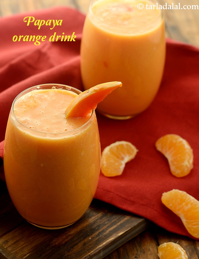 papaya orange drink recipe | healthy orange papaya drink |
