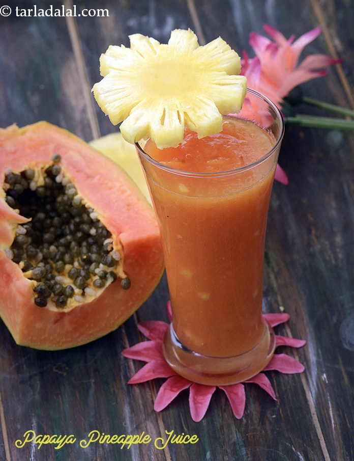 papaya pineapple juice recipe | healthy pineapple papaya juice | papaya juice benefits |