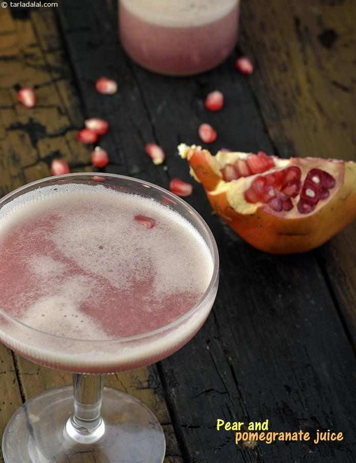pear and pomegranate juice recipe | pear pomegranate cooler Indian drink |