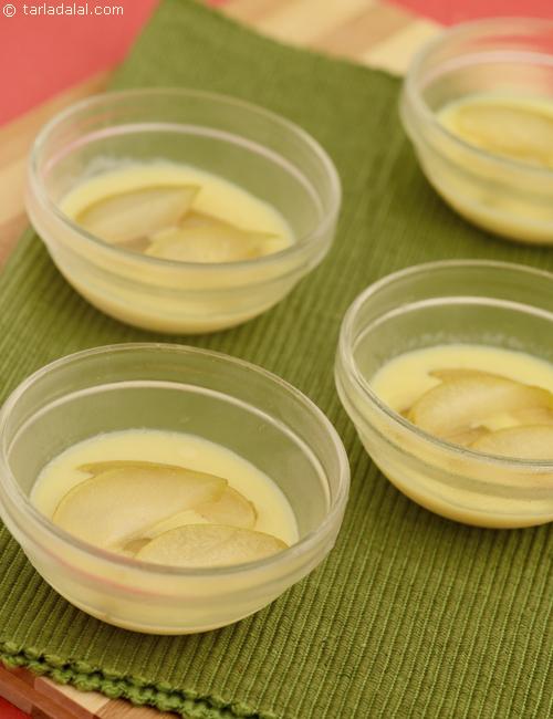 Pears with Low Fat Custard recipe, Low Cholesterol Recipes