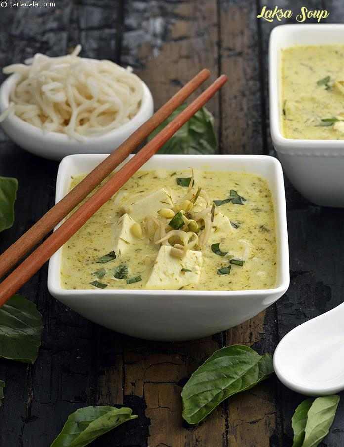 Laksa Soup â€“ Vegetarian Malaysian Coconut Curry Soup recipe, Noodle Recipes