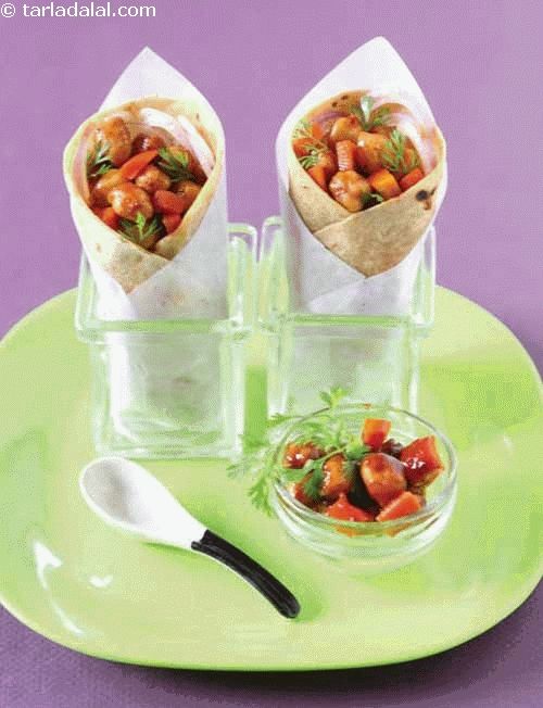Pindi Chole Roll ( Wraps and Rolls) recipe