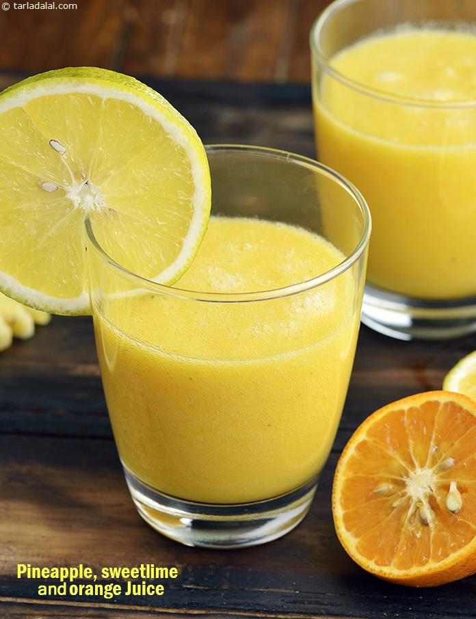 Pineapple, Sweetlime and Orange Juice recipe