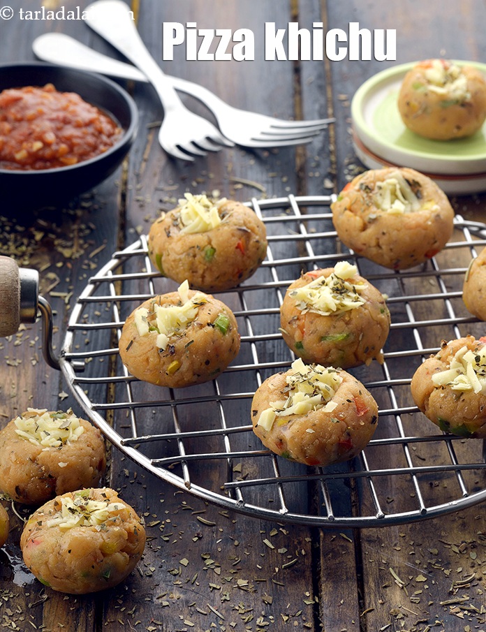 pizza khichu recipe | Indian khichu pizza | pizza flavoured khichu |