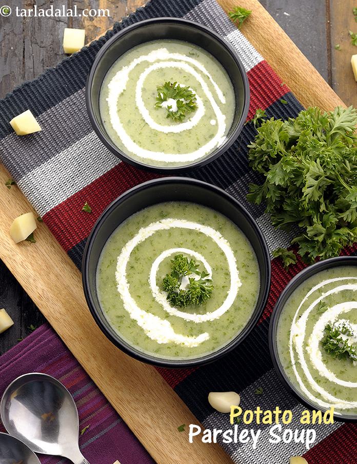 Potato and parsley soup | Indian style parsley potato soup| creamy potato parsley soup |