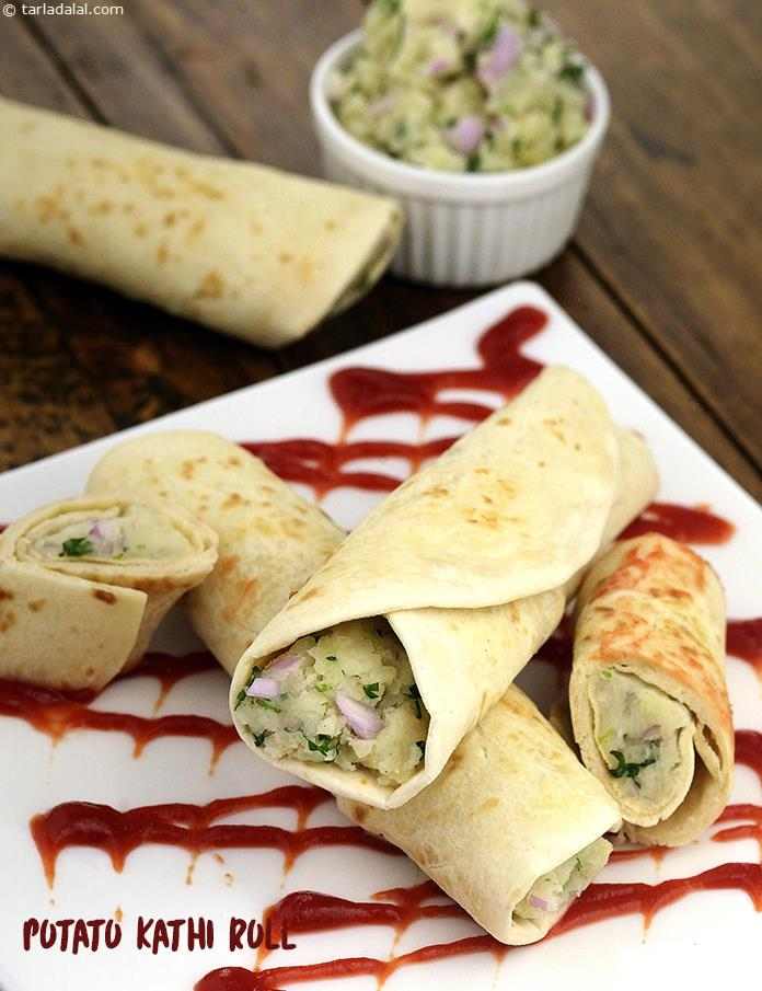 Potato Kathi Roll recipe, Indian Chaat Recipes