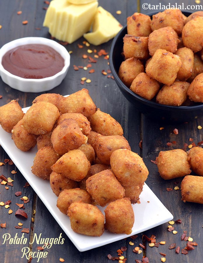 potato nuggets | deep fried potato snacks | aloo deep fried snack | vegetarian aloo nuggets |