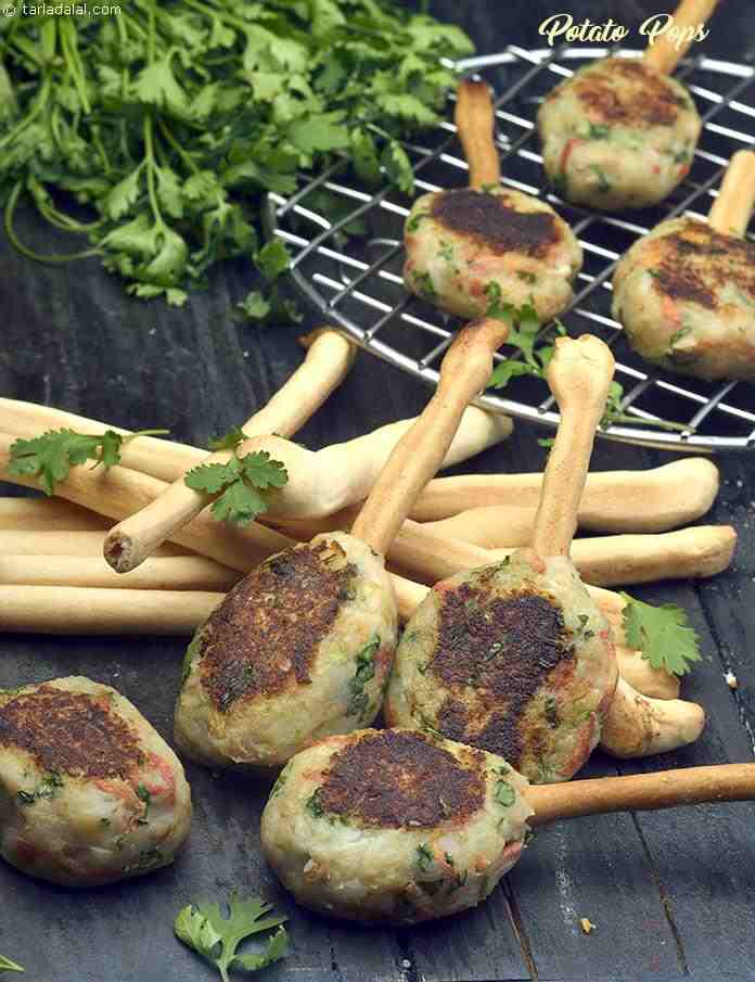 Potato Pops, Mashed Potato Tikki recipe, Healthy Snacks for Kids Recipes
