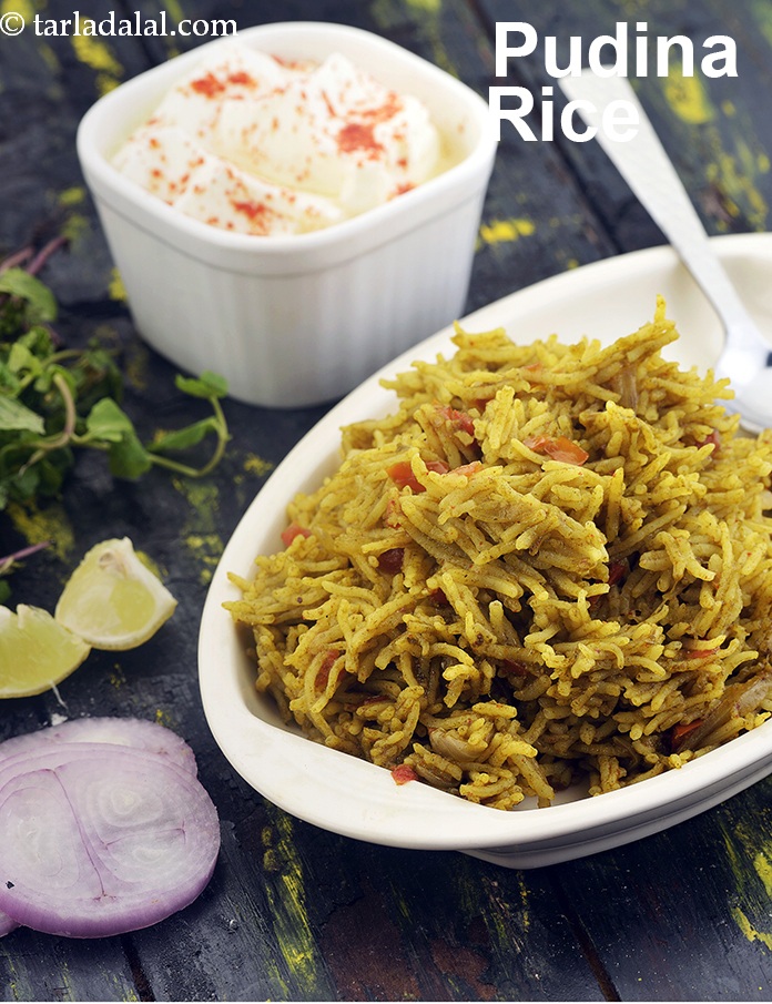 पुदीना राइस रेसिपी | पुदीना पुलाव | pudina rice in hindi |