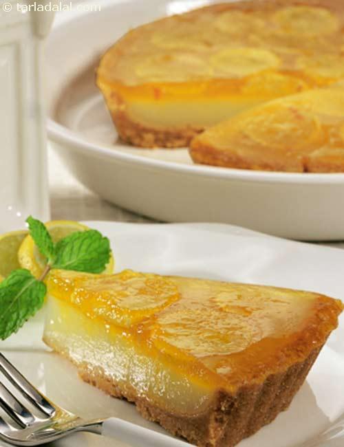 Quick Lemon Cheese Pie recipe, Eggless Dessert Recipes