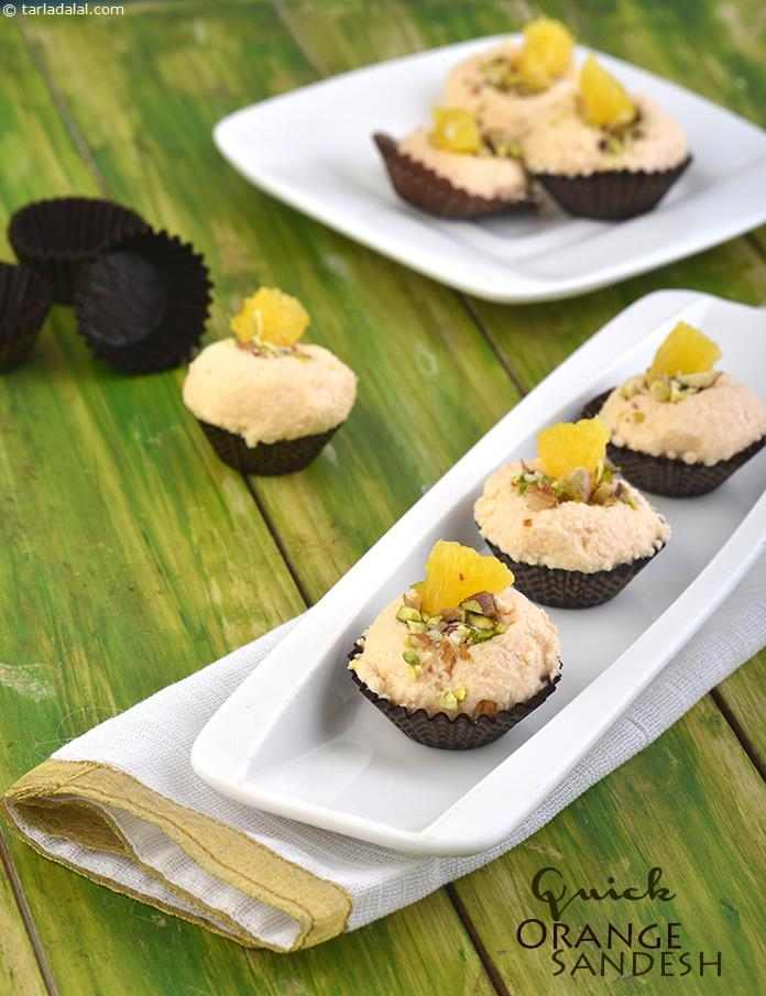 Quick Orange Sandesh recipe