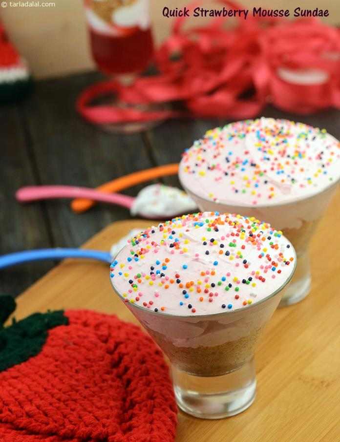 Quick Strawberry Mousse Sundae recipe
