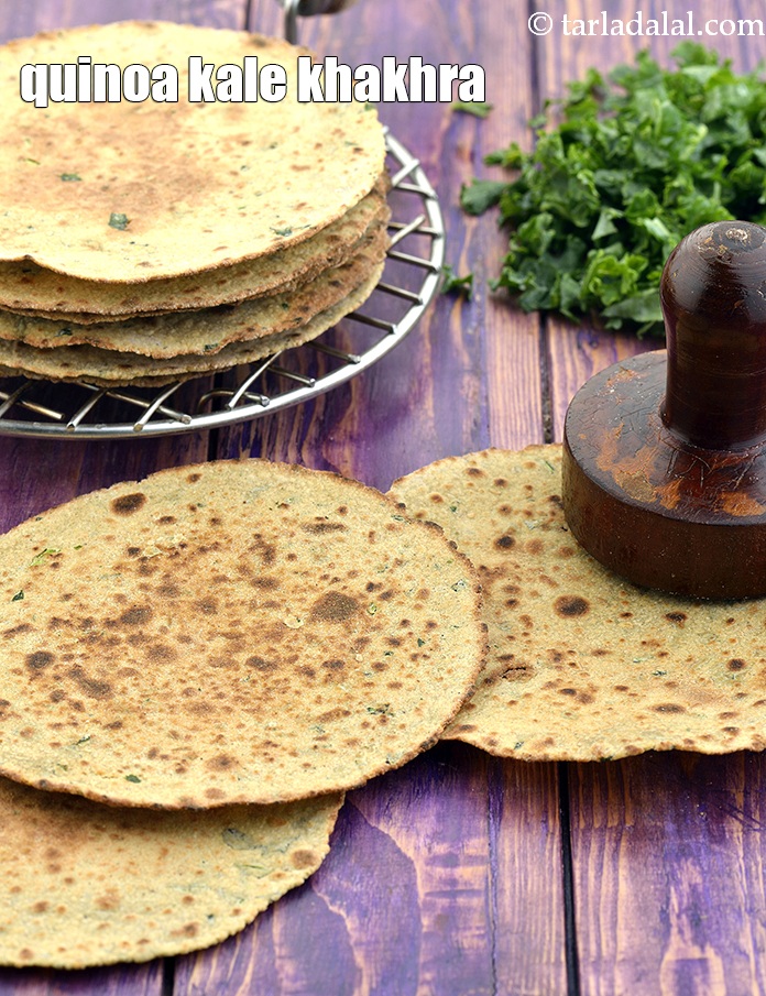 quinoa kale khakhra recipe | healthy quinoa and oats khakhra | Indian style |