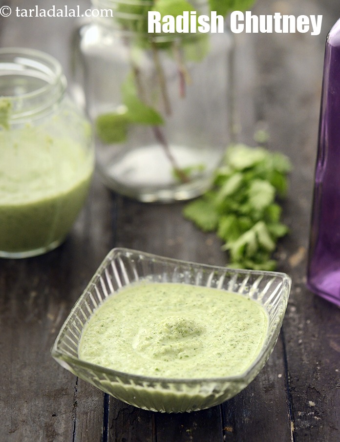 radish chutney recipe | mooli ki chutney | healthy mooli chutney |