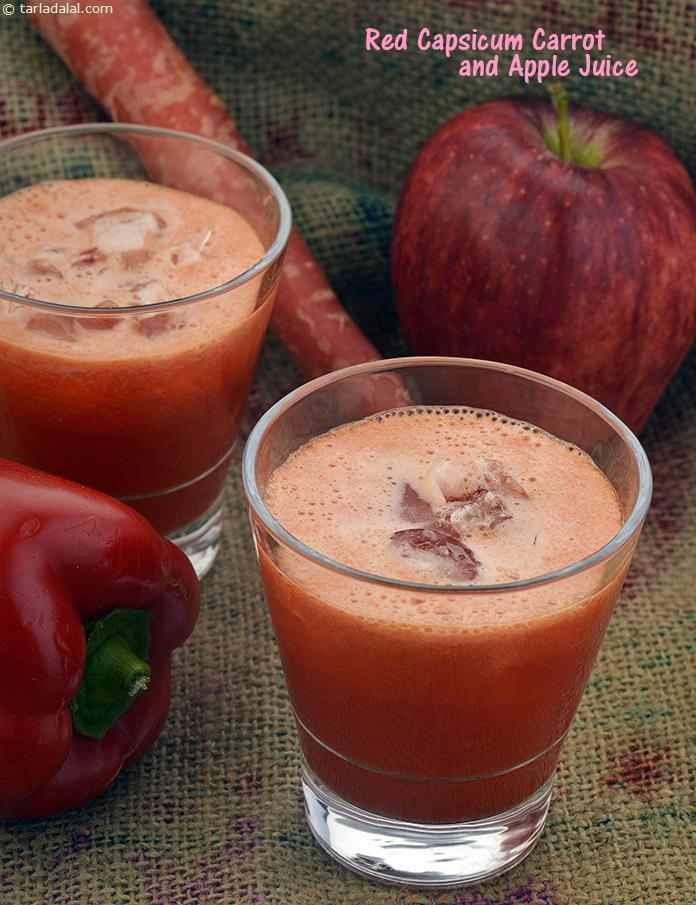 red capsicum, carrot and apple juice recipe |??Indian red bell pepper carrot juice | healthy carrot apple juice | 