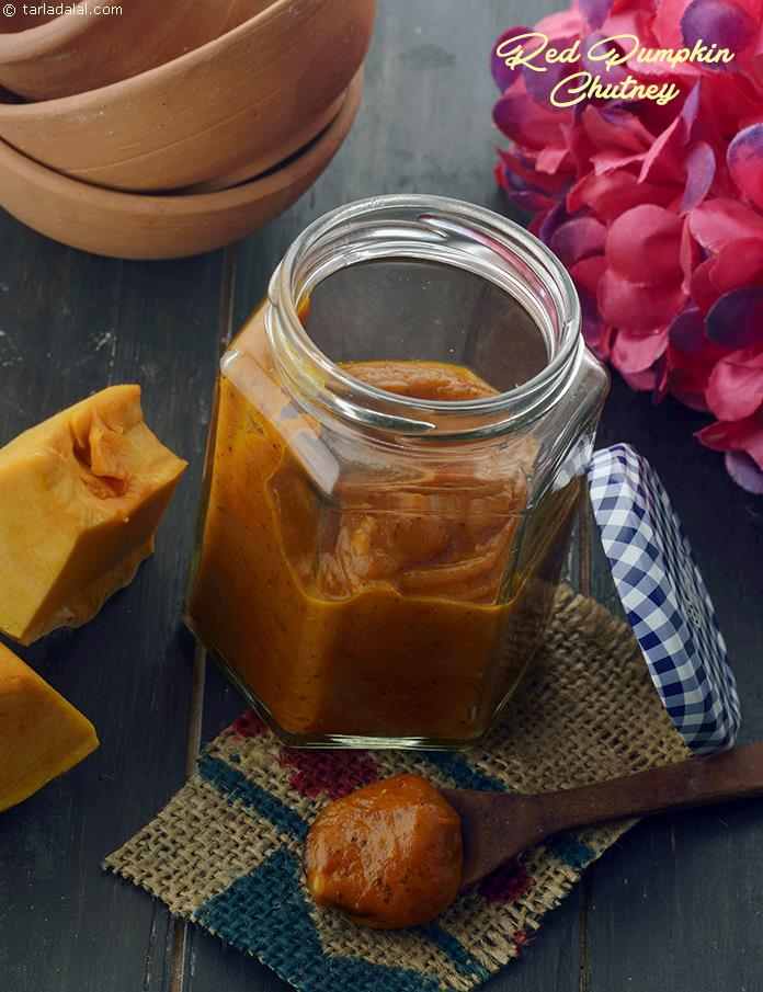 Red Pumpkin Chutney, Kaddu Chutney, Bengali Bhopla Chutney recipe