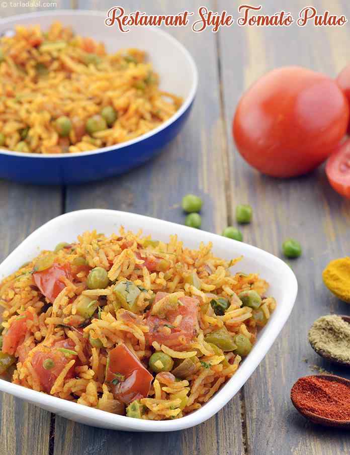 टमाटर पुलाव | टमाटर राइस | restaurant style tomato pulao in hindi |