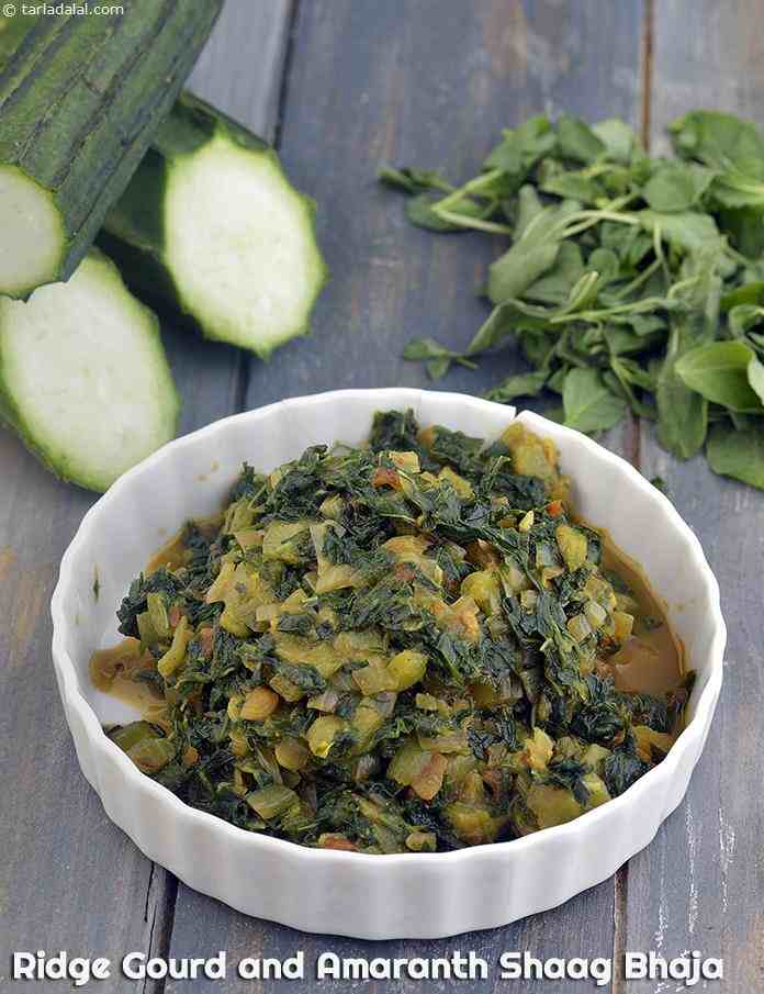 Ridge Gourd and Amaranth Shaag Bhaja recipe