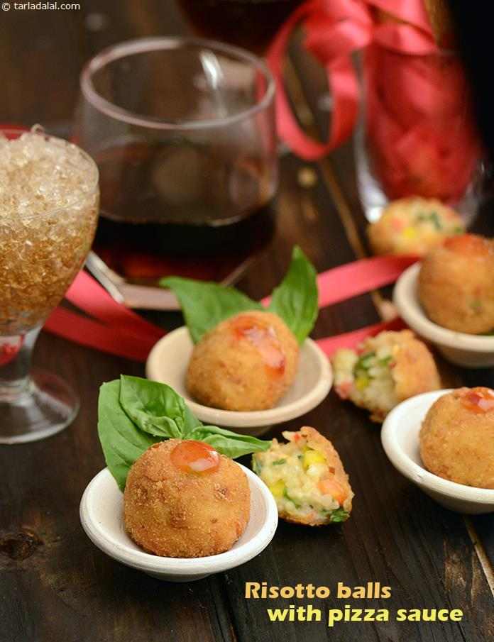Risotto Balls with Pizza Sauce recipe