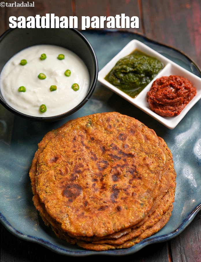 saatdhan paratha recipe | 7 flour vegetable parathas | healthy multi flour flatbread |Â 